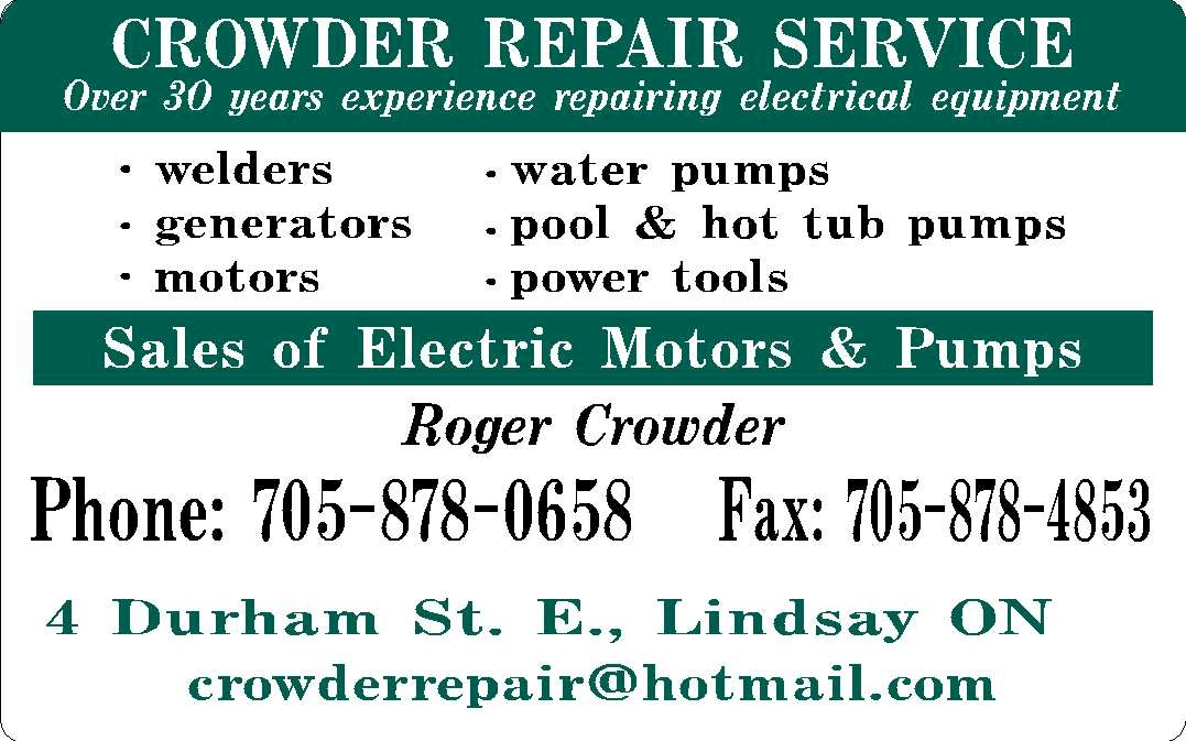 Sponsor:Crowder Repair Services